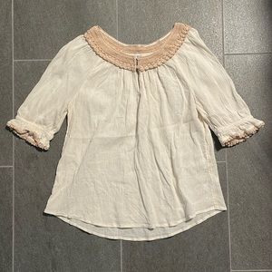 Madewell Crochet Peasant Top
